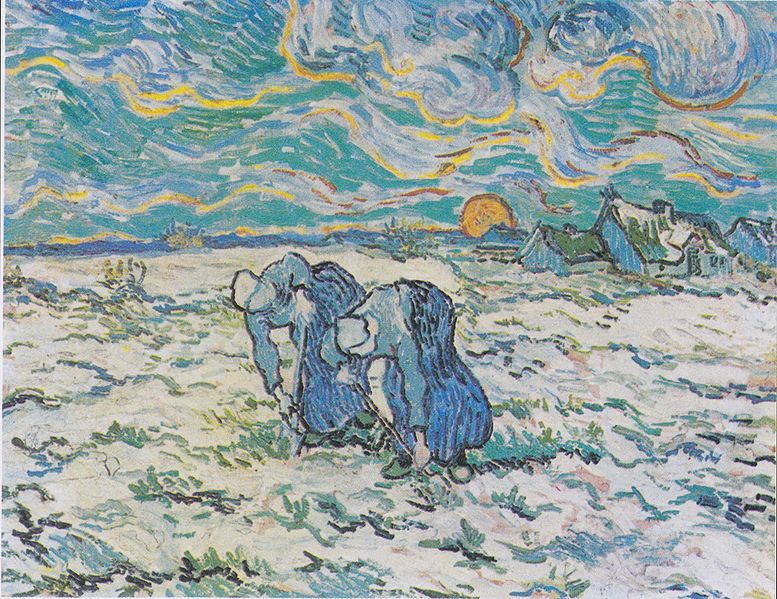 777px-Van_Gogh_-_Zwei_grabende_Bäuerinnen_auf_schneebedecktem_Feld - Söylenti Dergi
