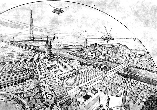 Frank Lloyd Wright, Broadacre City Çizimi. - Söylenti Dergi