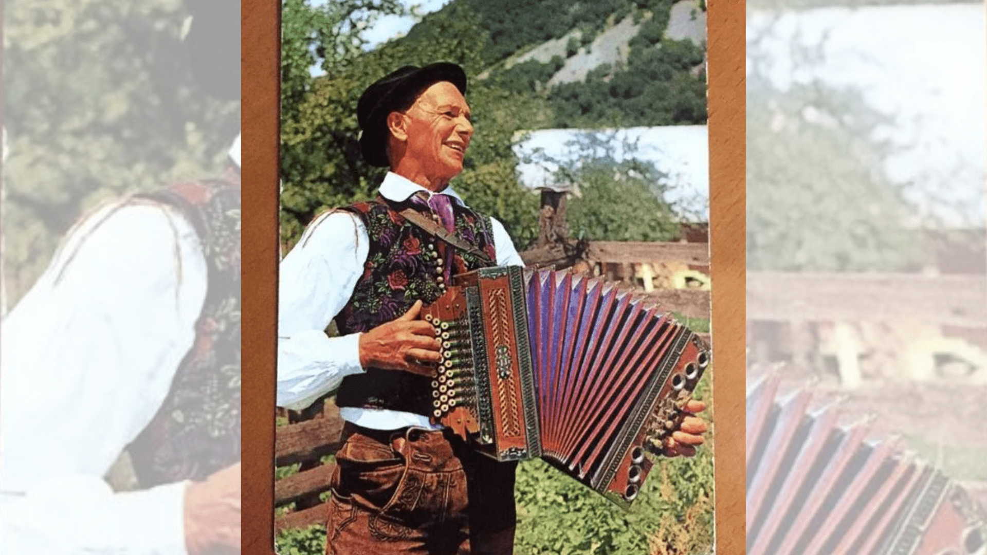Antik Enstrümanlar Serisi: Akordiyon 5 Kartpostal, Slovenya Gorenjska