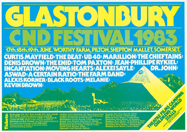 Glastonbury Çağdaş Performans Sanatları Festivali: 70'lerden Günümüze 11 Glastonbury 1983 posteri Kaynak: V&A Museum Archive