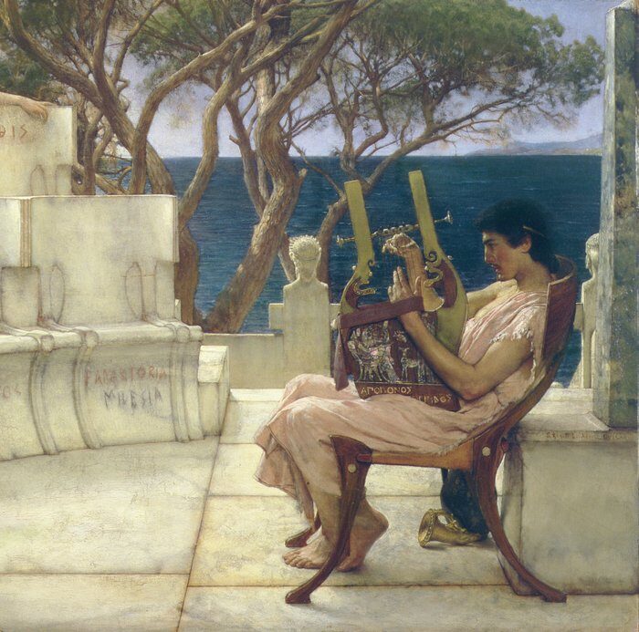 Lawrence’dan “Sappho and Alcaeus” Tablosu: İki Büyük Edebi Kişiliğin Sanatsal Buluşması 11
